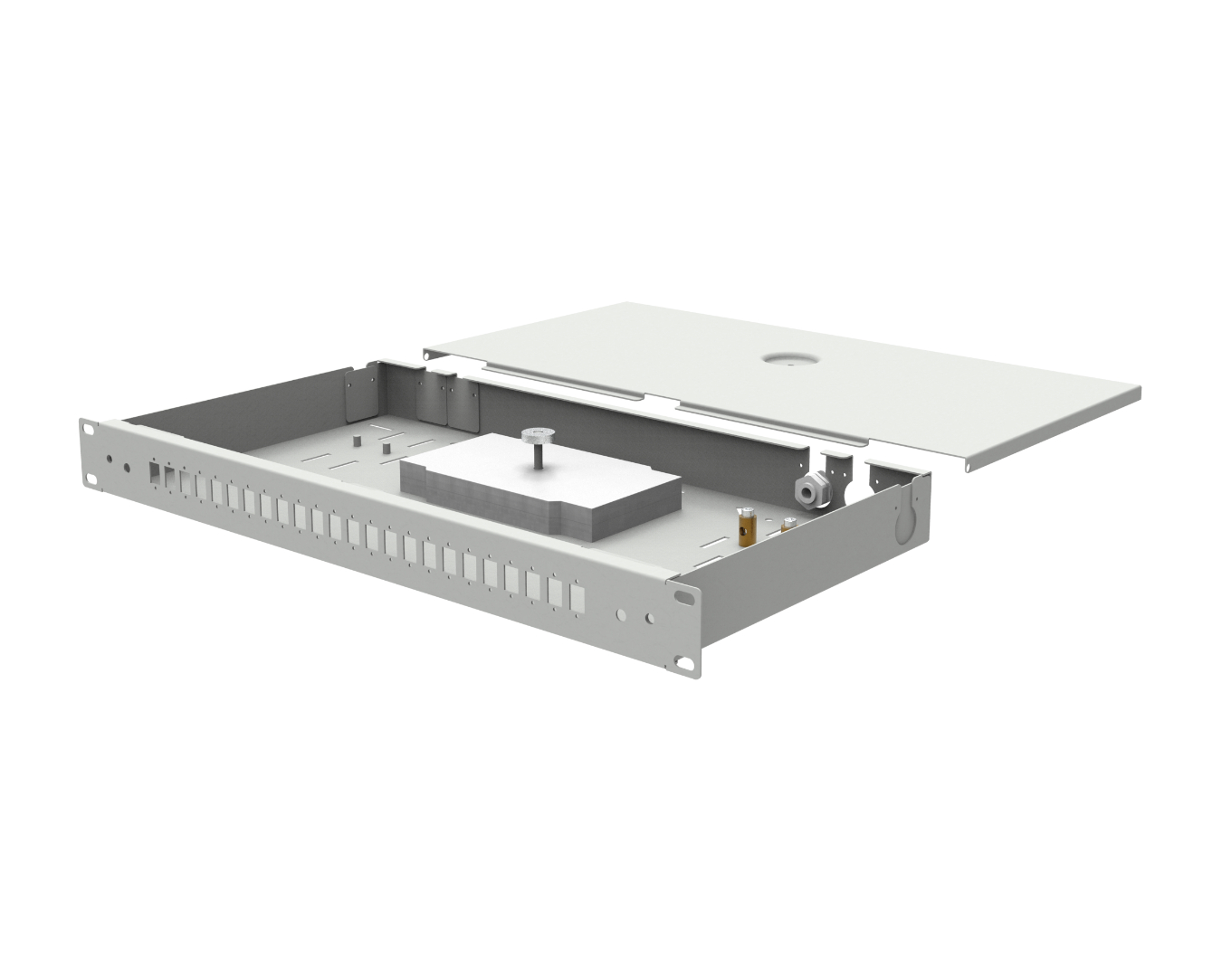 Fiber optic patch panels - solid: PSS-19"-240-1U-24-SCD-0K3-S-R7035